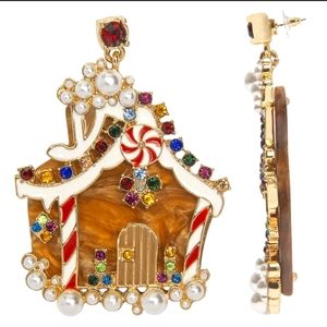 Kohls Gingerbread House Beaded Drop Earrings